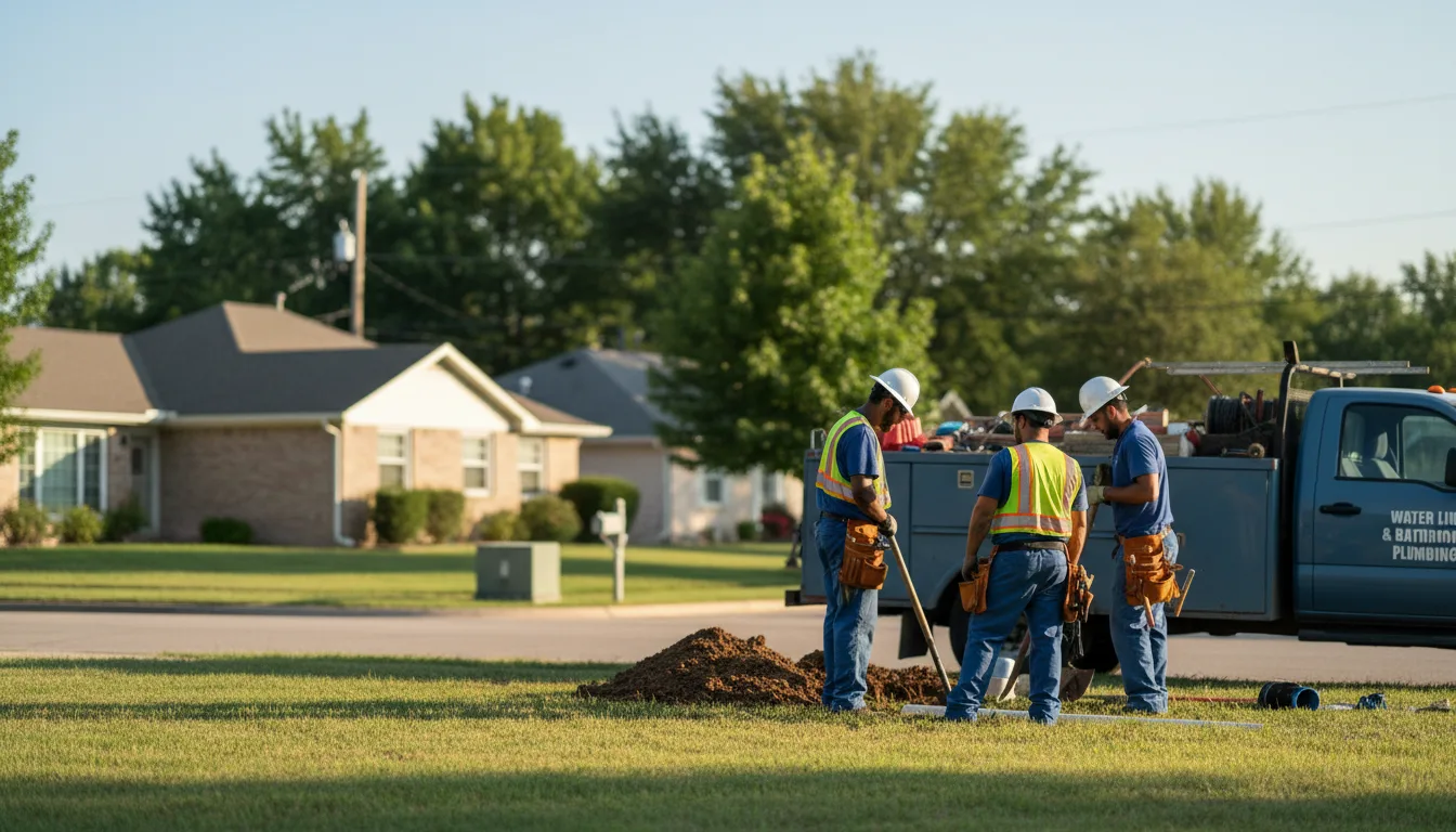 Residential water line and bathroom plumbing service in Montgomery, IL